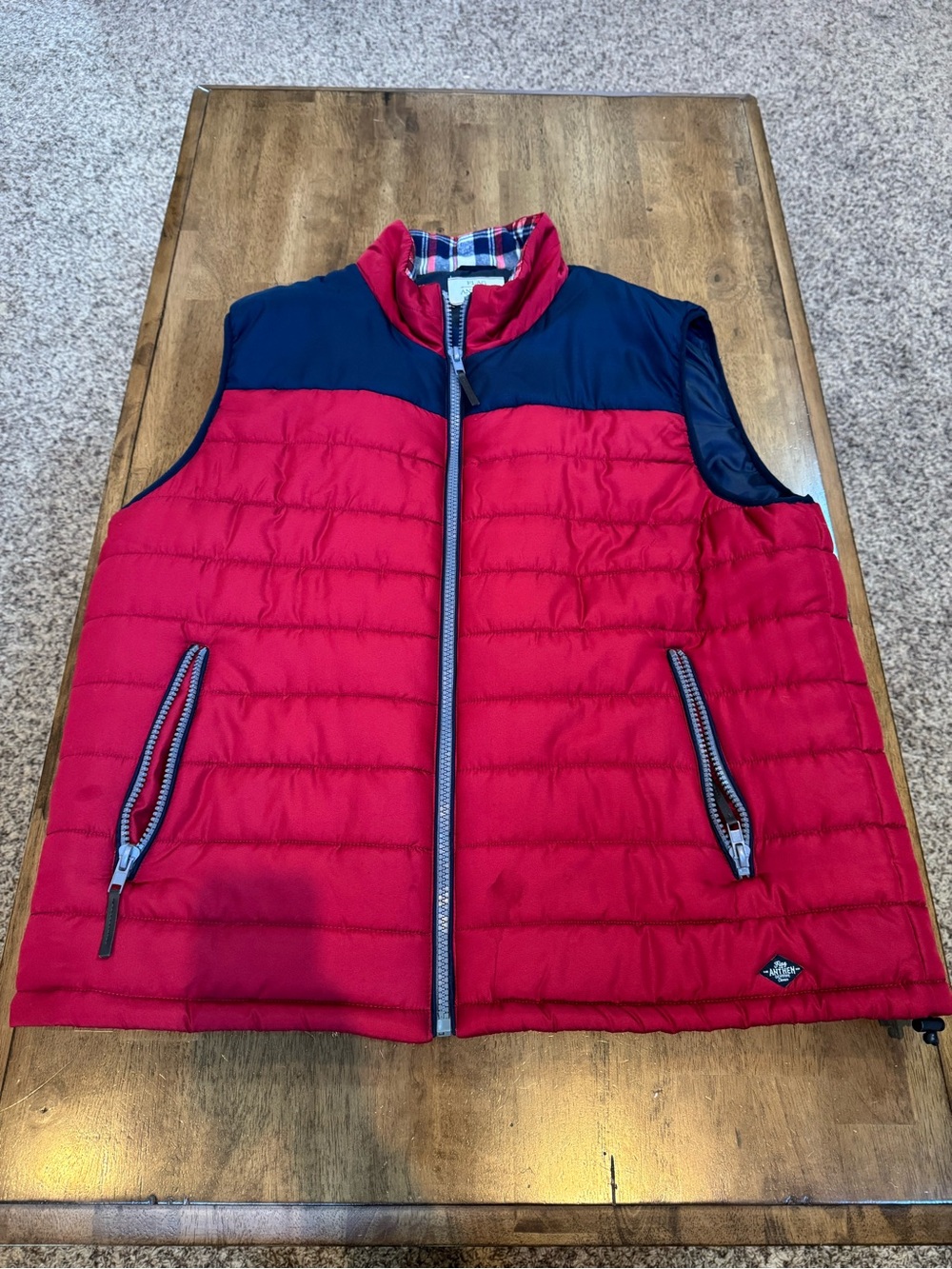 Flag & Anthem Men’s Quilted Puffer Vest – XXL – Red/Navy
